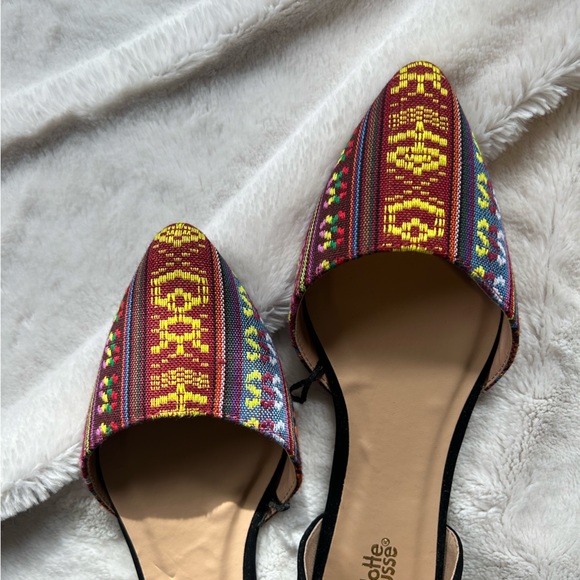 Colorful Patterned D’orsay Flats, Size 8 - Picture 10 of 11